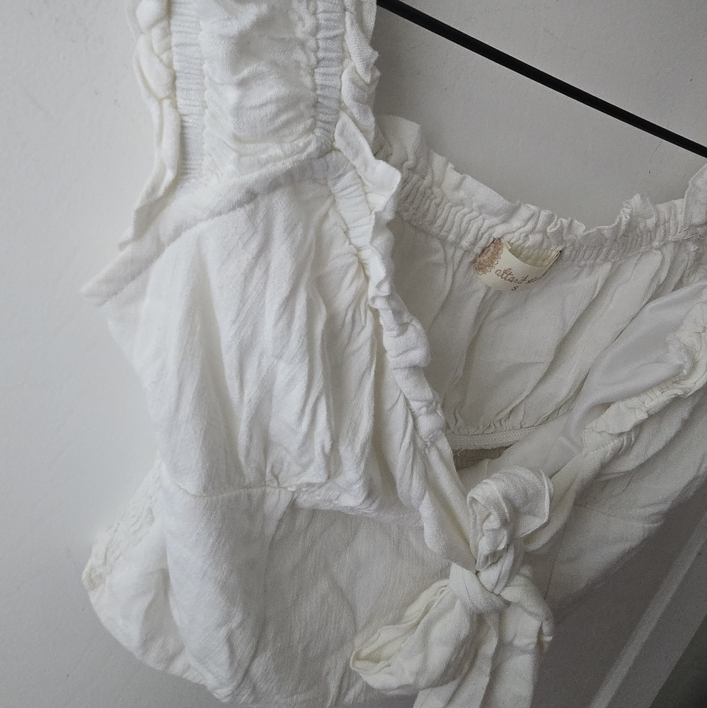 Altar'd State Cream Ruffled Crop Top - Picture 4 of 5